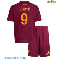 Camisa de time de futebol AS Roma Artem Dovbyk #9 Replicas 1º Equipamento Infantil 2025-26 Manga Curta (+ Calças curtas)